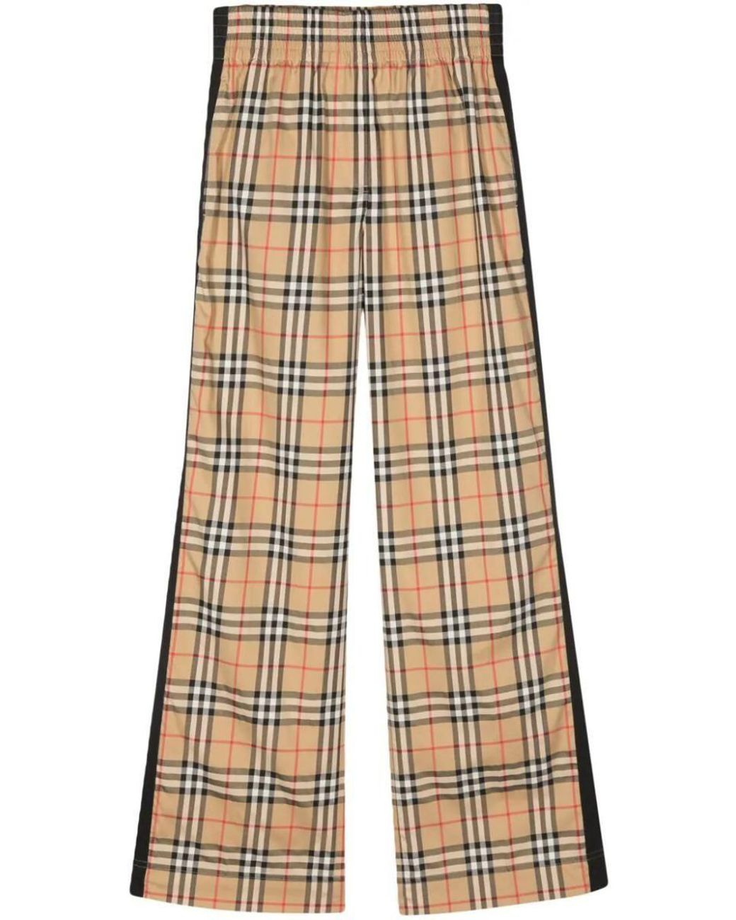 Burberry Vintage Check Straight-leg Trousers in Natural