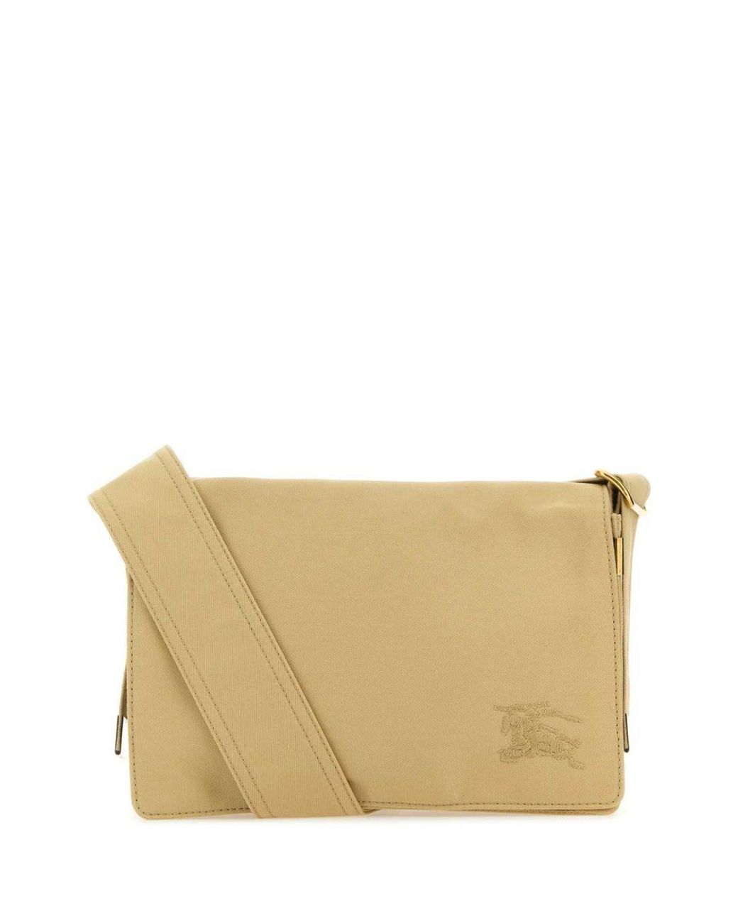 Burberry EKD-embroidered twill shoulder bag - Neutrals