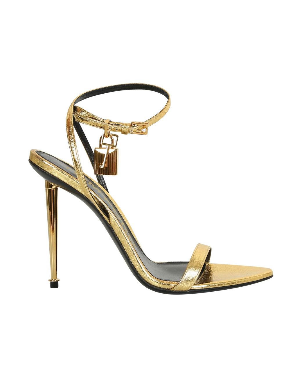 Tom Ford Leather These Gold Heels By Add A Touch Of Glamor To Your ...