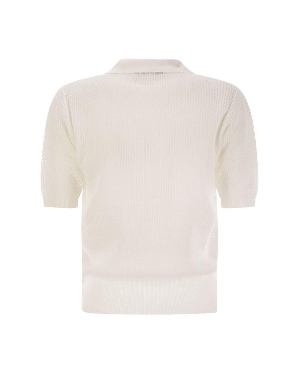 Fabiana Filippi Polo Shirt With Diamond Thread in White