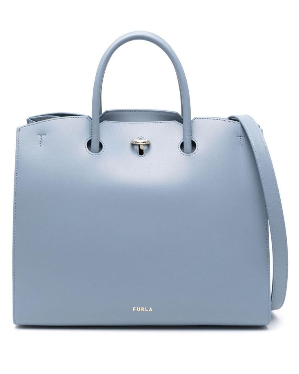 Furla Genesi Leather Tote Bag in Blue Lyst