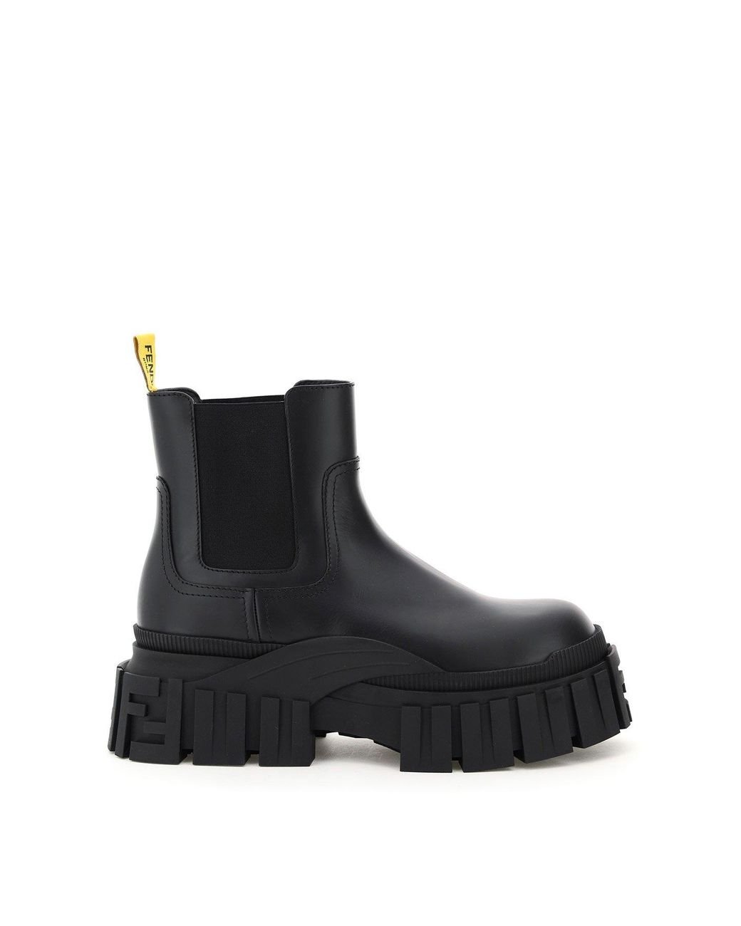 fendi force black leather chelsea boots