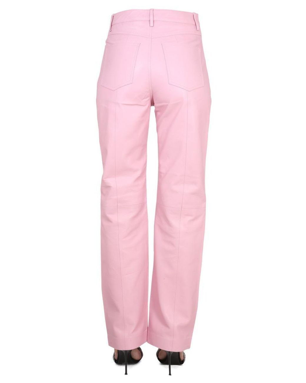 REMAIN Birger Christensen Leather Pants in Pink | Lyst