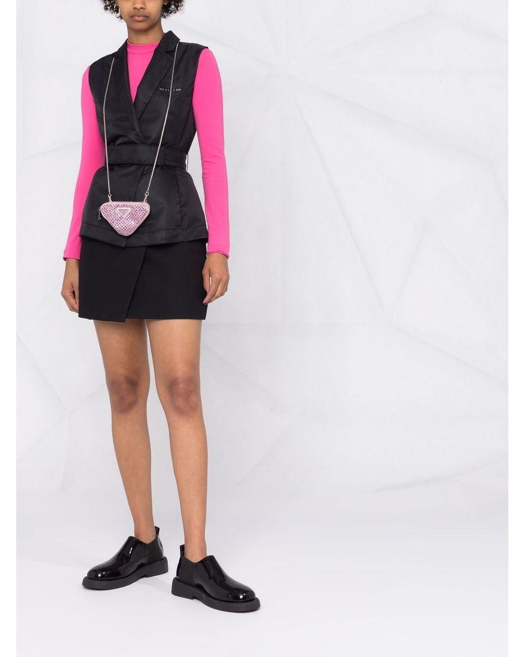 Mini tote triangle crossbody best sale