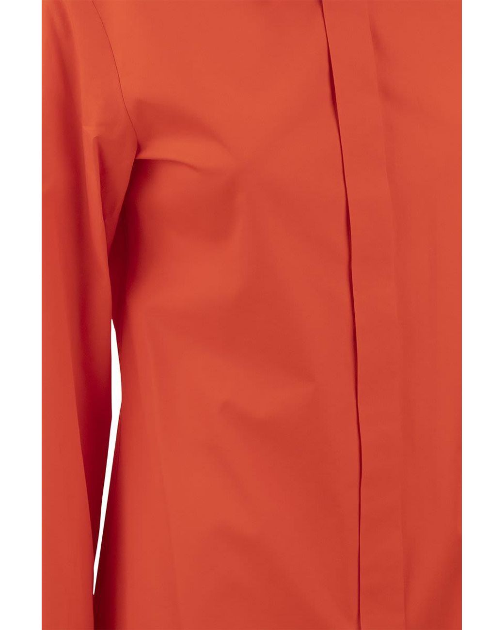 Red Womens Tops Sportmax Tops Sportmax Taranto Cotton Poplin Shirt in Orange 