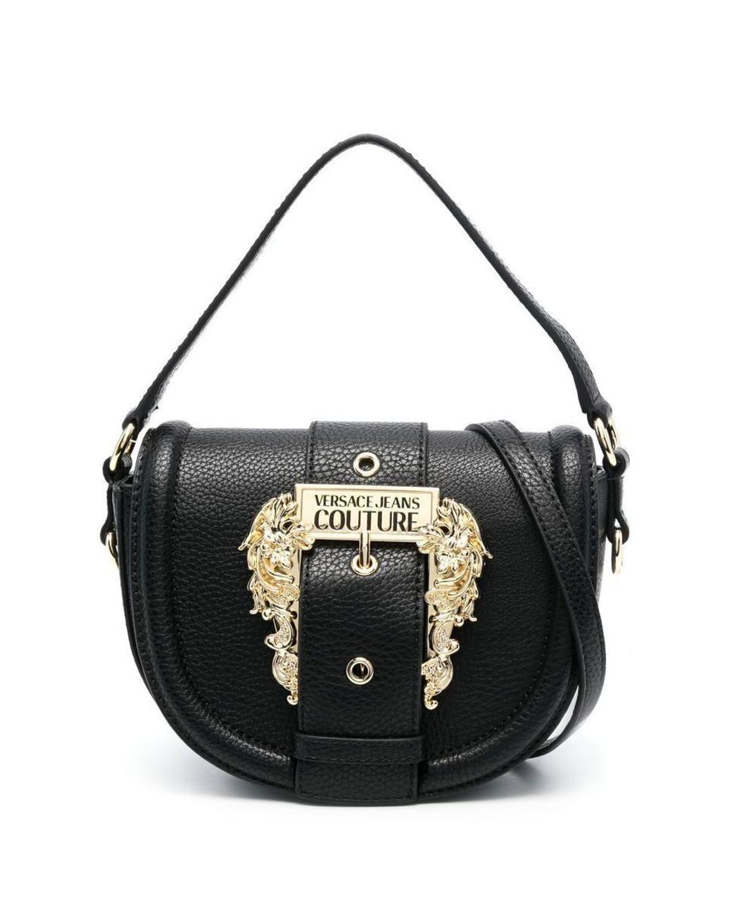 Versace Jeans Couture Buckle-detail Shoulder Bag in Black | Lyst