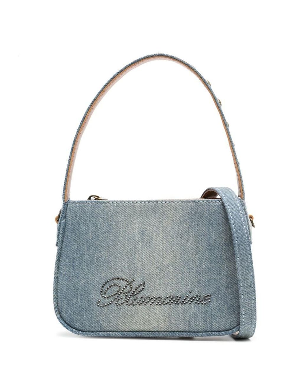 Blumarine Logo Denim Handbag in Blue | Lyst
