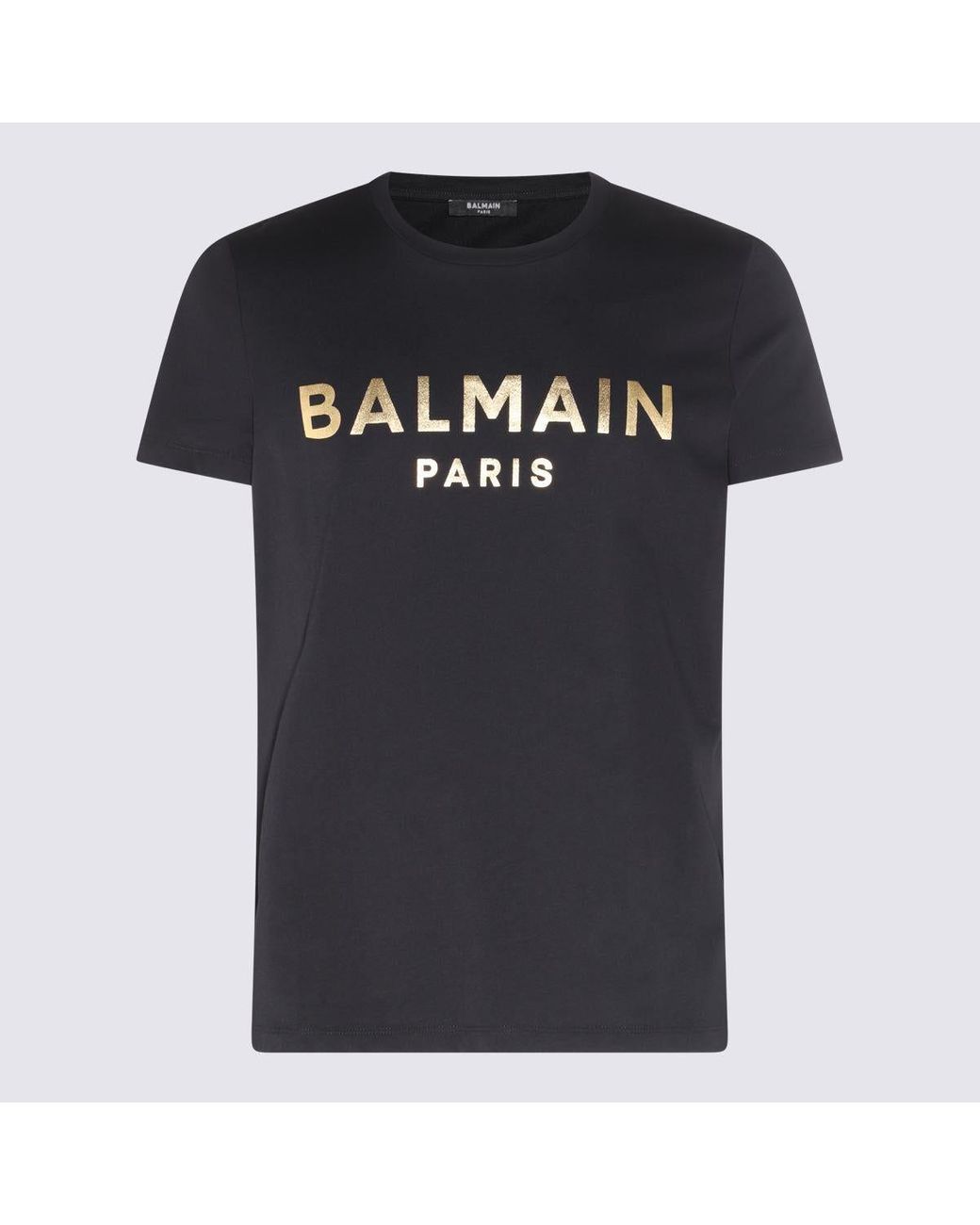 Regeneration tilfredshed hænge Balmain Black And Gold Cotton Logo T-shirt for Men | Lyst