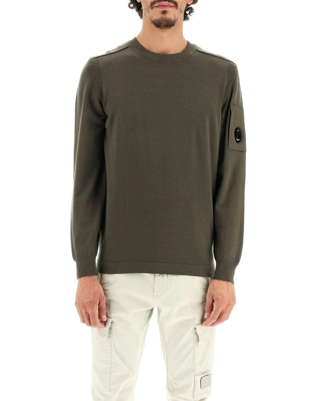 C.P. Company Cp Company Merino Wool Sweater With Lens in Grey (Gray) for  Men - Save 31% | Lyst