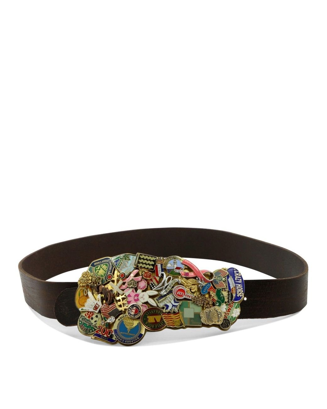 小物 ERL BUCKLE BELT ERL FW25 ERL LOGO BELT LEATHER / BLK - NUBIAN