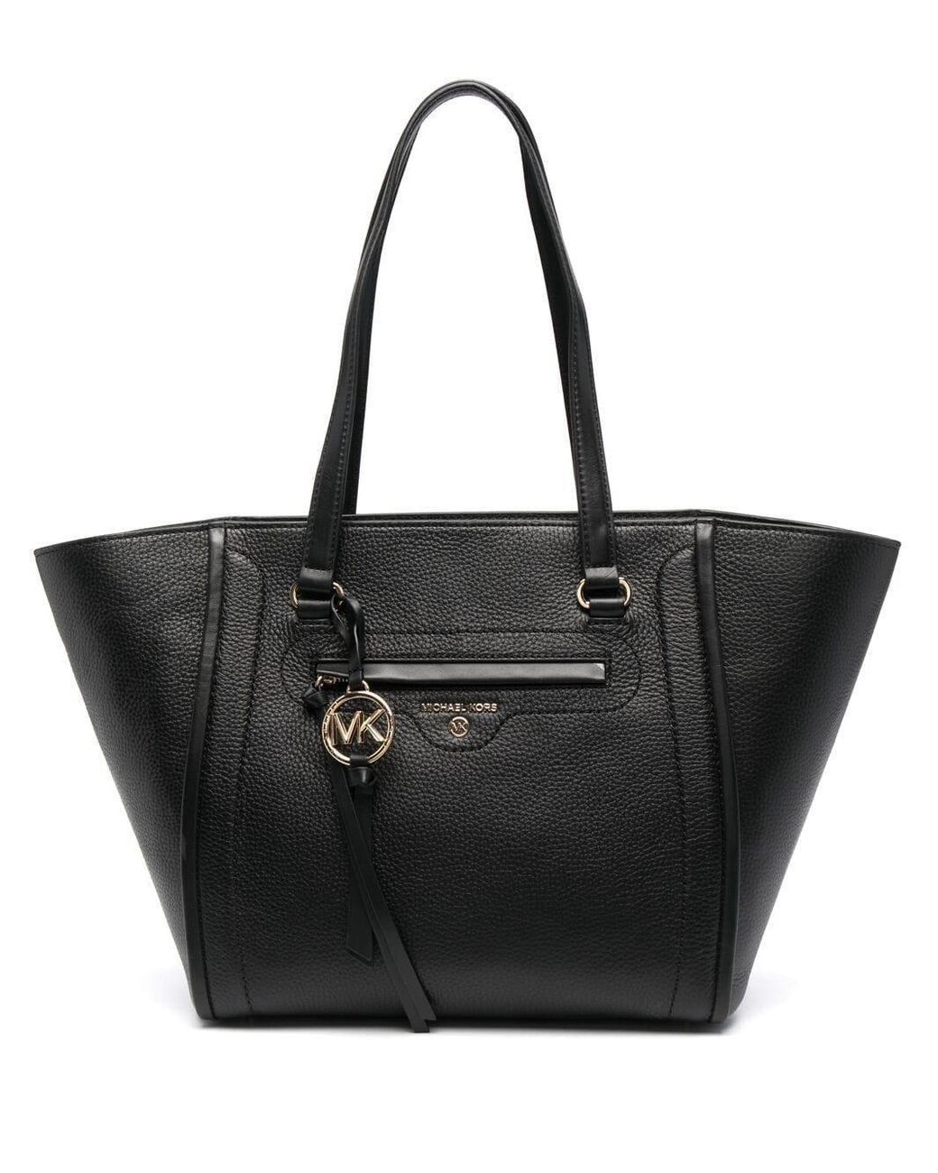 MICHAEL Michael Kors Leather Medium Carine Tote Bag in Black - Save 37% ...