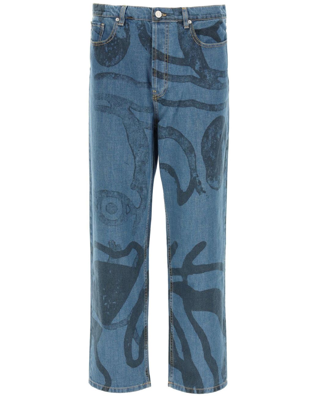KENZO Denim Large Jeans With K-tiger Print in Blue for Men - Lyst