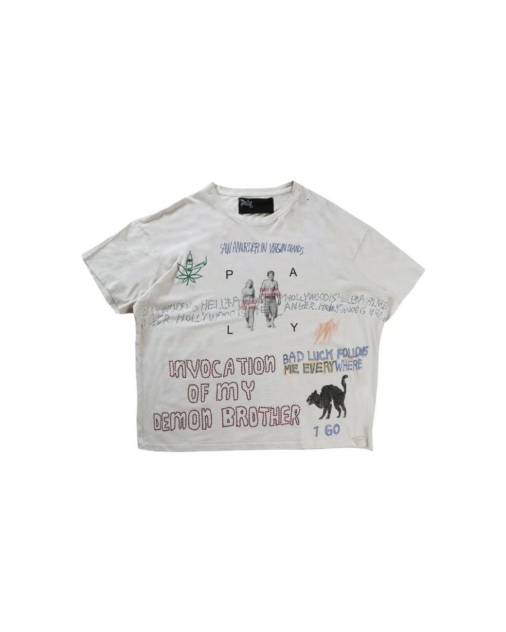 Paly Hollywood Tシャツ XL Paly Hollywood - Graphic Print Distressed T-Shirt Size: L | eBay