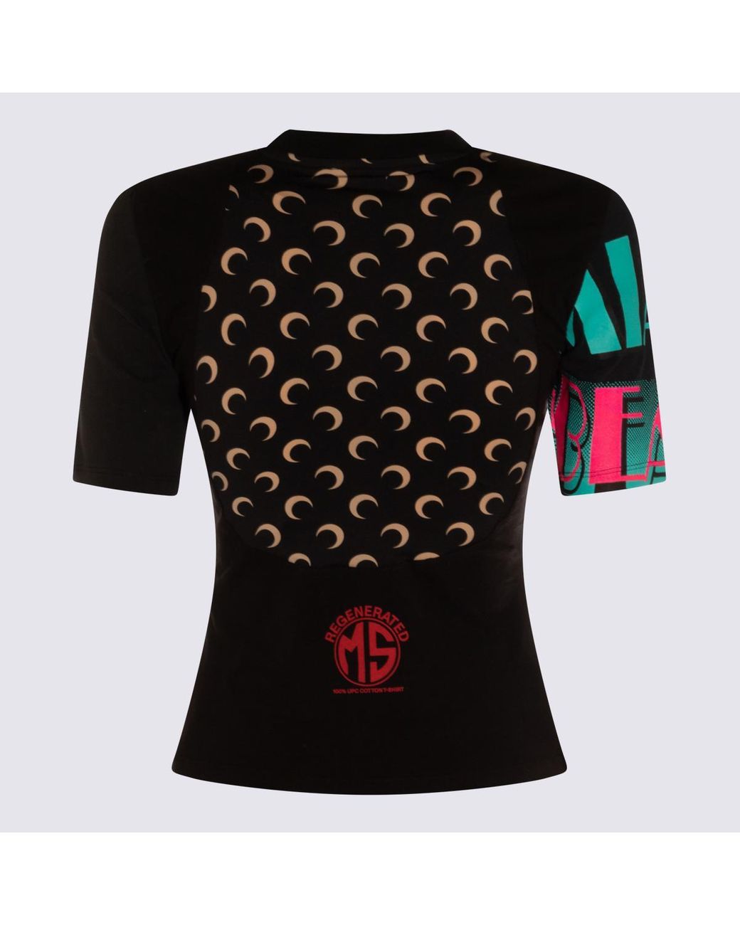 Marine Serre Cotton T-Shirt in Black | Lyst