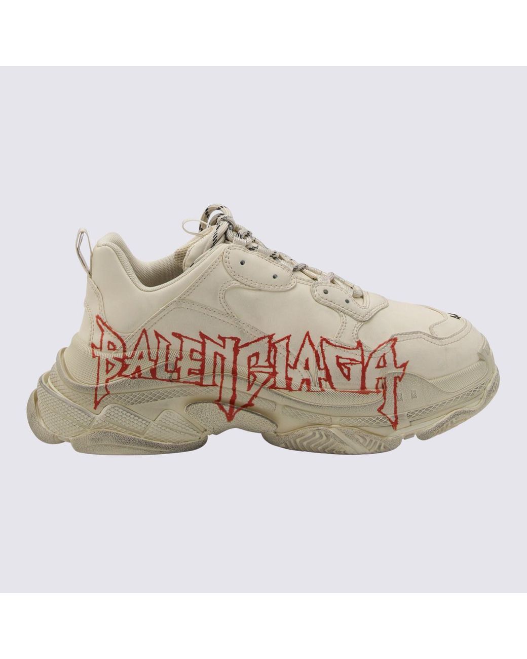 Balenciaga Cream Red And Black Leather Triple S Sneakers for Men Lyst Australia