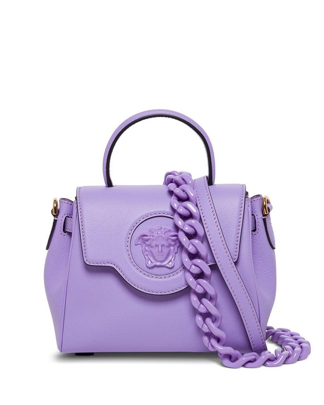 Versace La Medusa Handbag In Lilac Leather in Purple Lyst