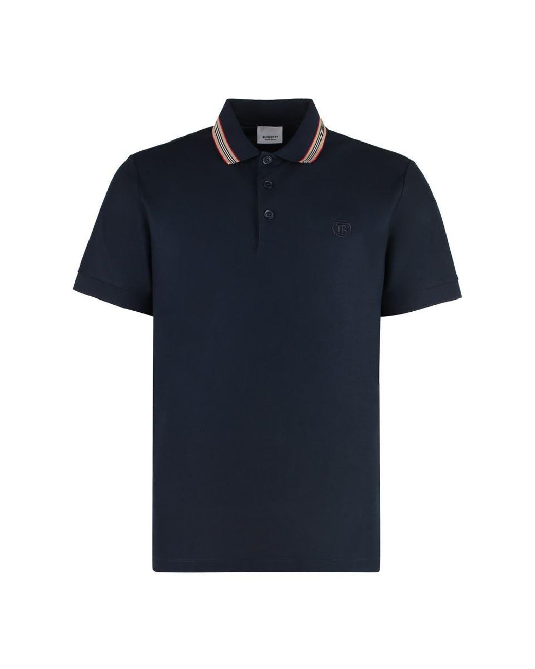 Blue burberry polo shirt hot sale