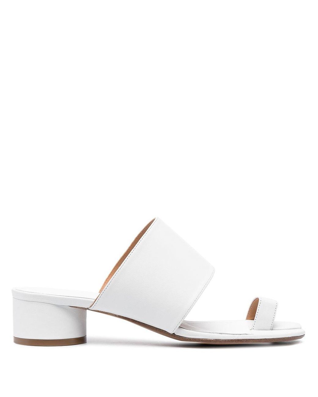 Maison Margiela Leather Tabi Sandals Shoes in White | Lyst