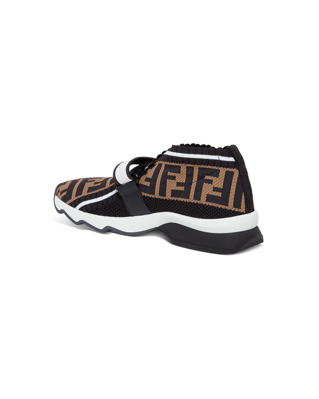 fendi black fabric sneakers