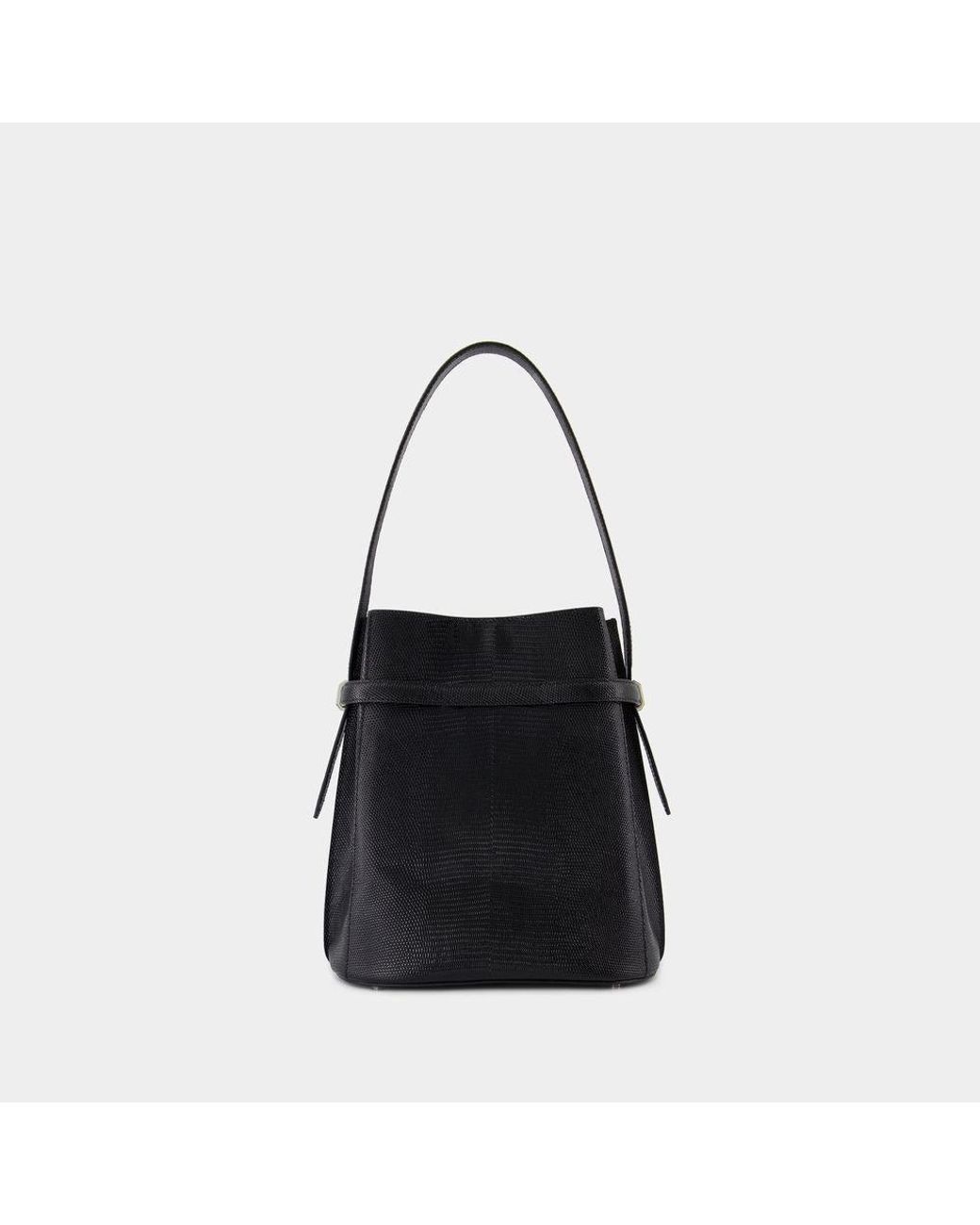 TOTEME◆Belted lizard-embossed bucket bag トートバッグ Belted lizard-embossed bucket bag black – TOTEME