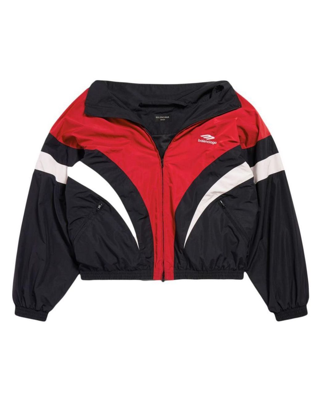 BALENCIAGA ナイロンジャケット UNIFIT ブラック/レッド BALENCIAGA バレンシアガ 19AW 571434 TRACKSUIT POPLIN SHIRT