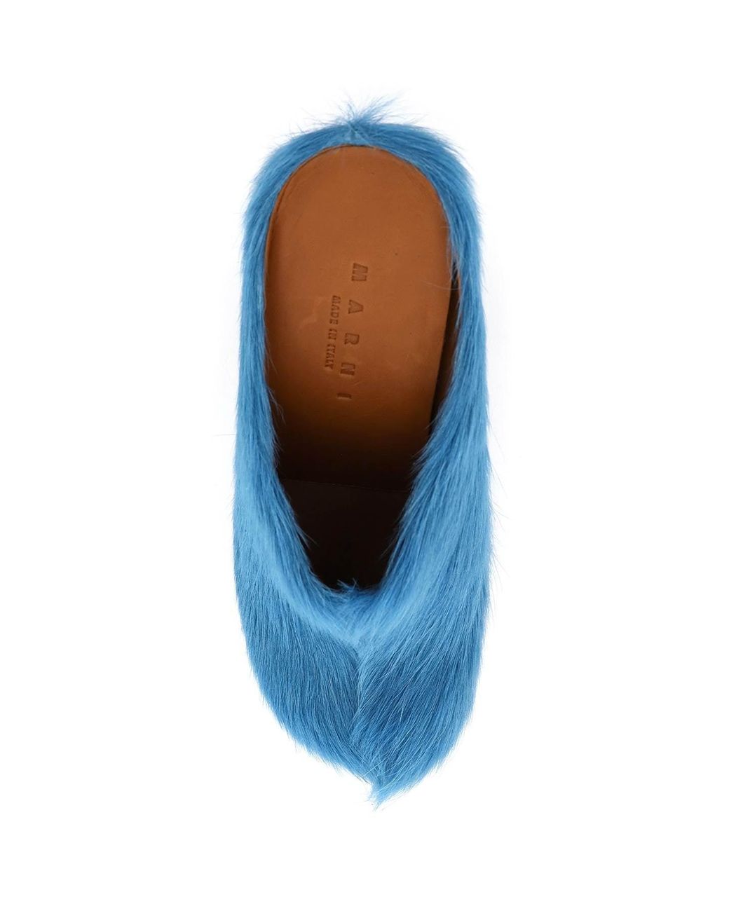 Marni Women's Blue Fur Mules