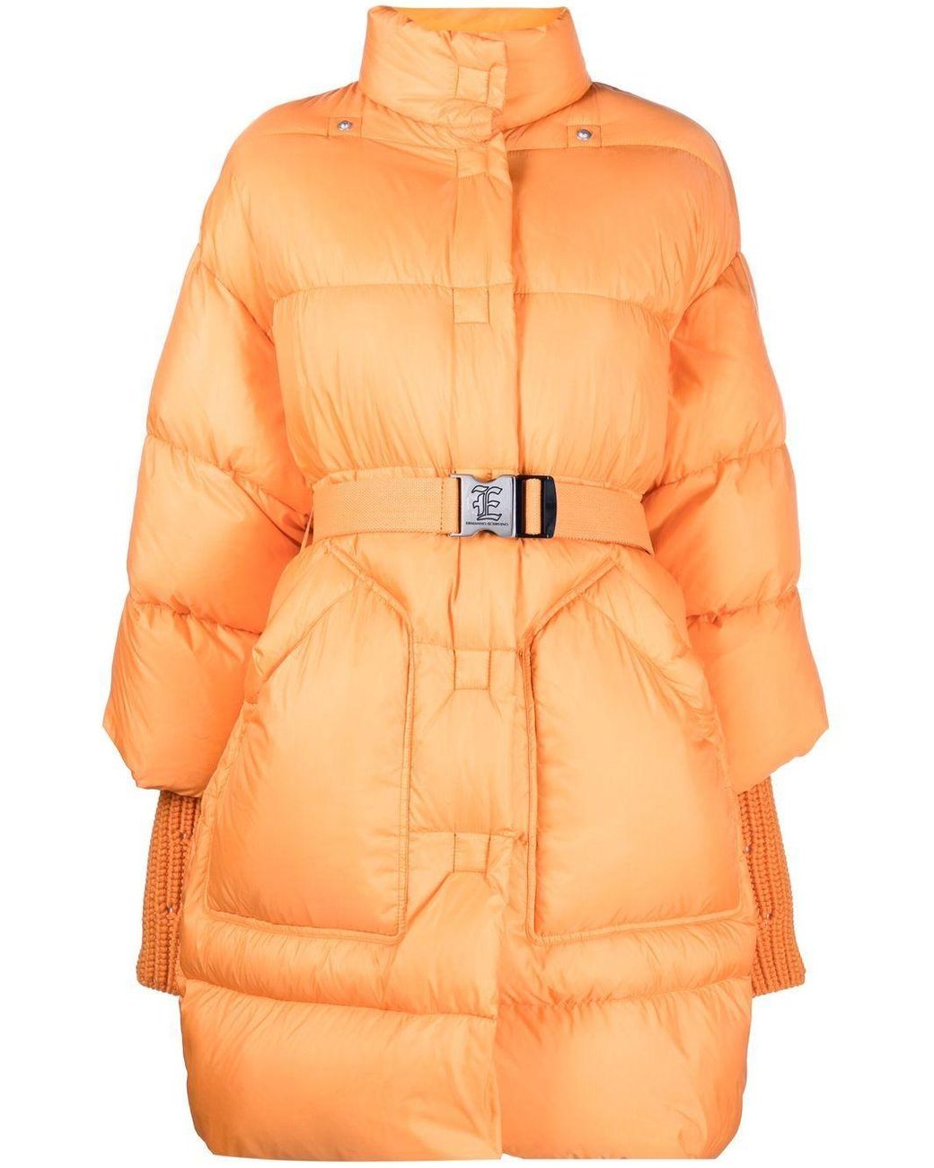 Ermanno Scervino Synthetic Oversized Belted Puffer Coat in Orange - Save  47% | Lyst