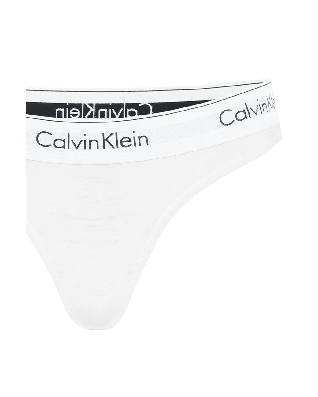 Calvin Klein Cotton Branded Border Thongs in White (White) (White) - Save  79% | Lyst