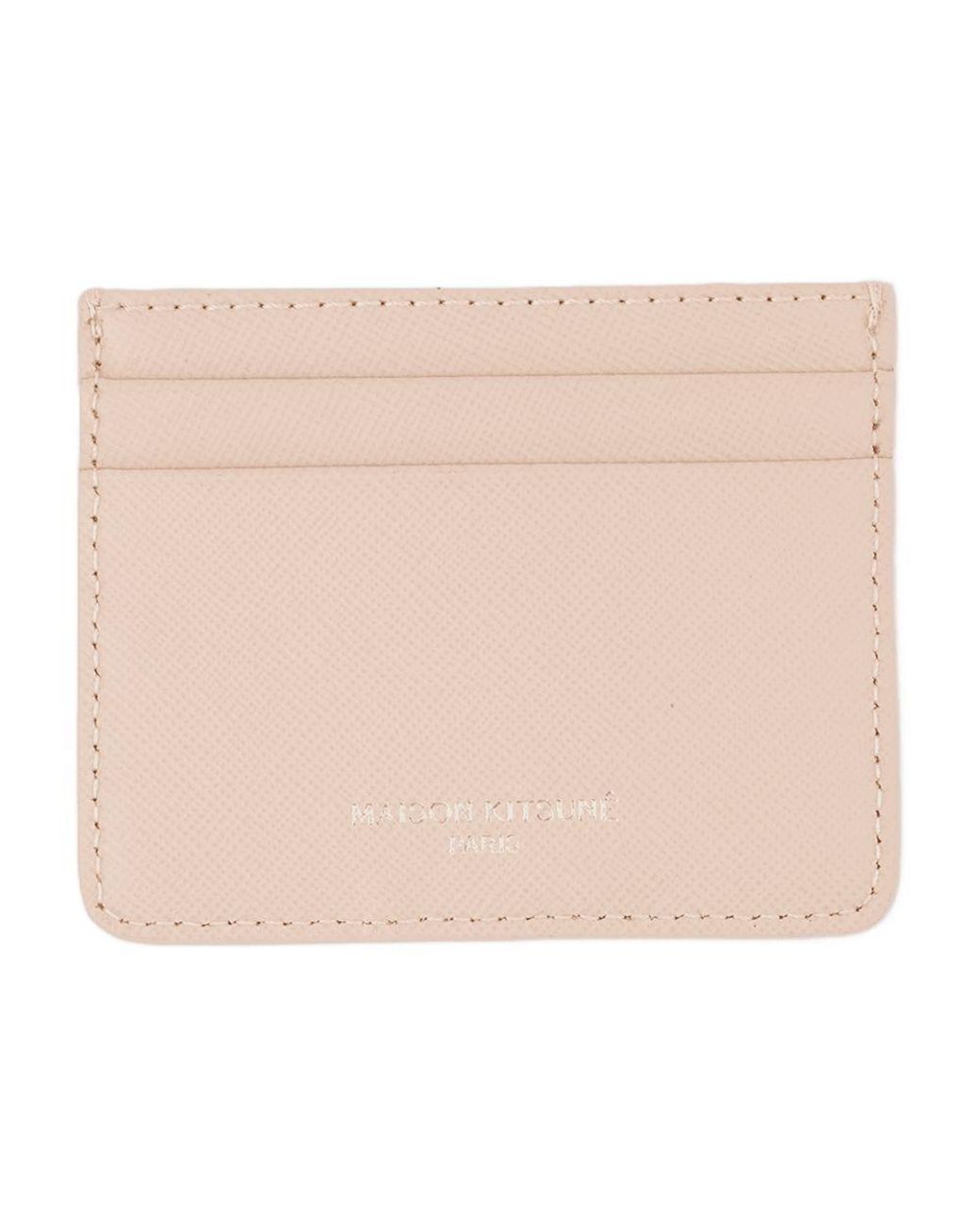 【関税込み】Boogie Card case - Maison Kitsune - Leather - Pi Maison Kitsuné Boogie Card Case in Pink | Lyst