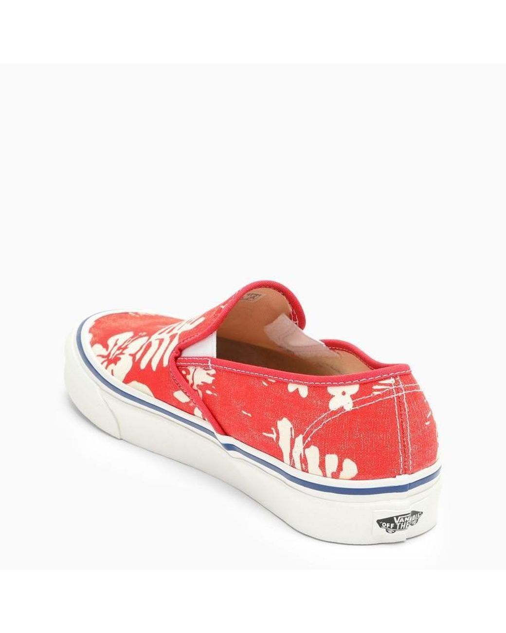 women's red vans slip ons