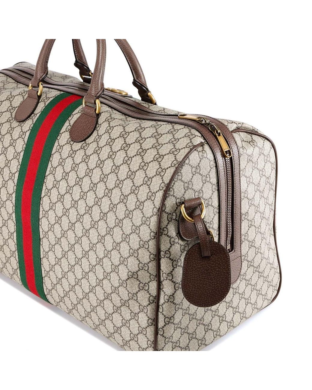 Gucci, Bags, Gucci Savoy Beige And Blue Gg Supreme Canvas Large Duffel Bag