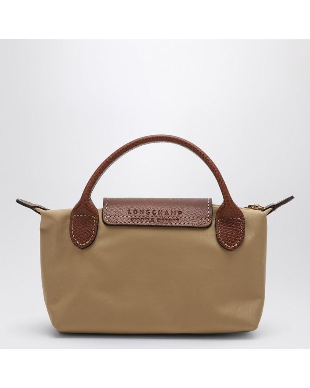 Longchamp Le Pliage Original Brick-Coloured Clutch Bag