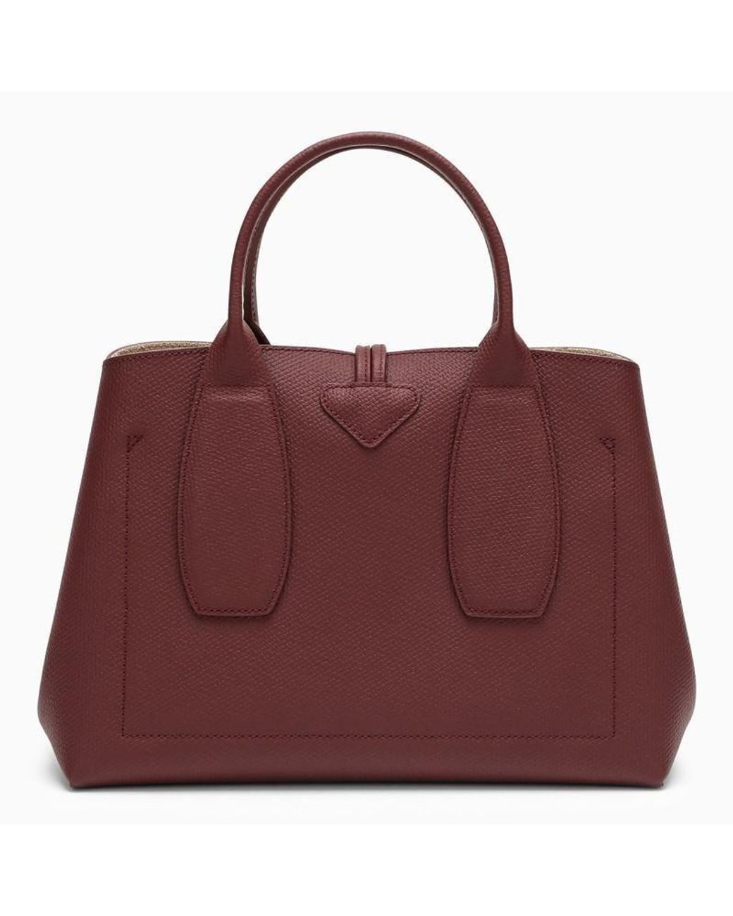 Longchamp Roseau M Plum Leather Shoulder Bag