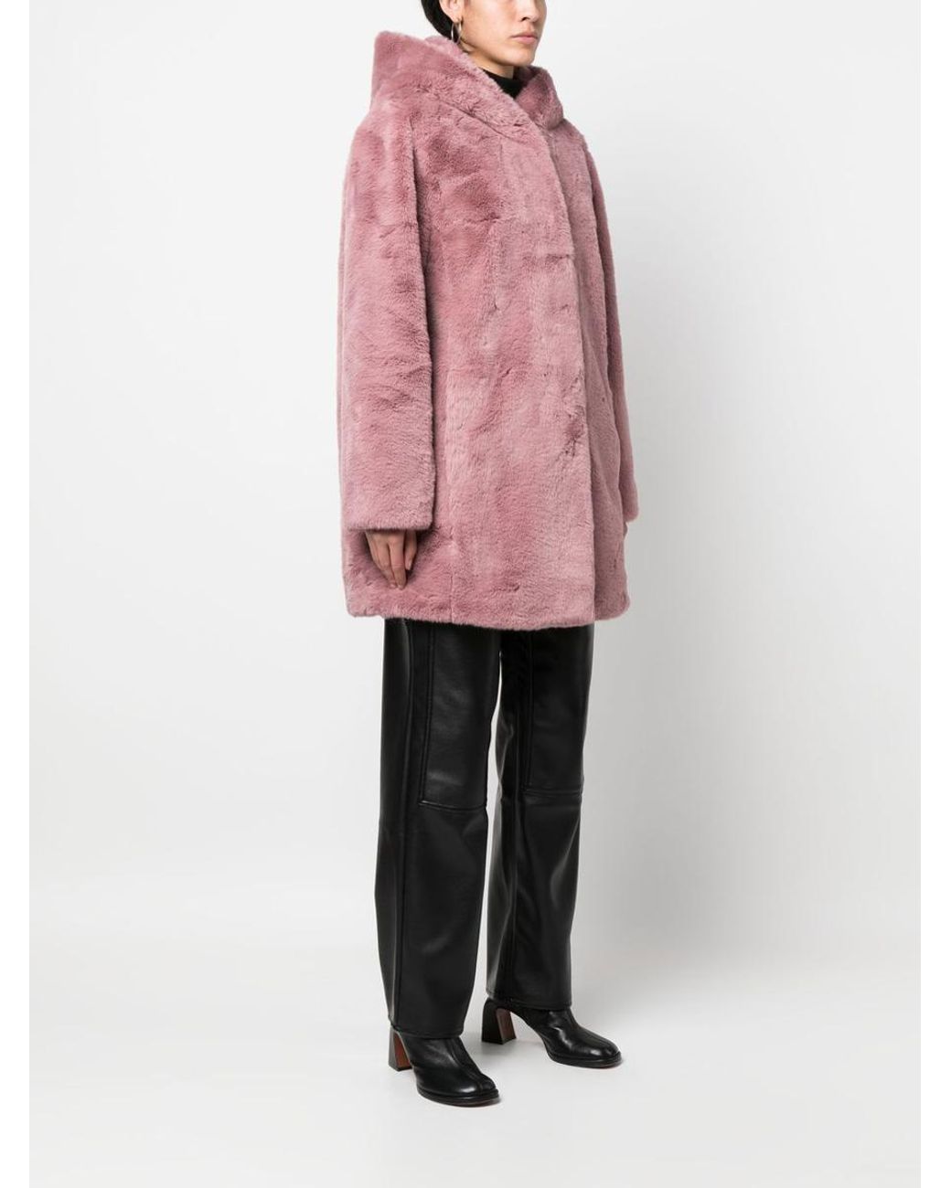 Dkny pink faux fur coat Clearance