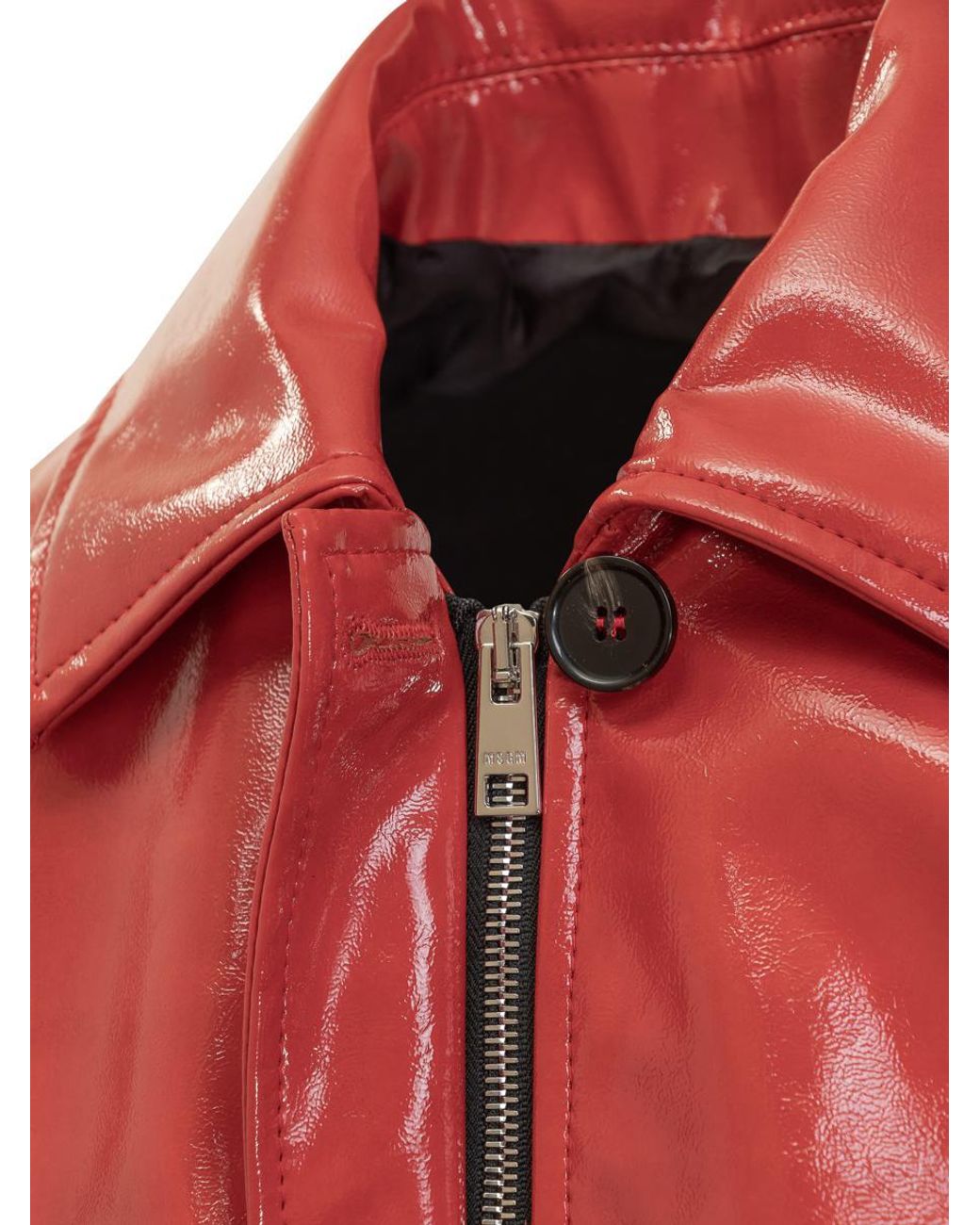 MSGM ジャケット MSGM バックロゴプリント デニムジャケット ライダース オーバー