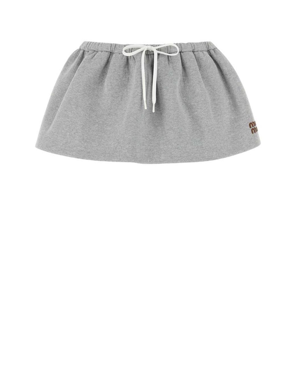 【送料&関税込】Miu Miu Dark Grey Cashmere Blend Mini Skirt 17925308_37803065_600.jpg