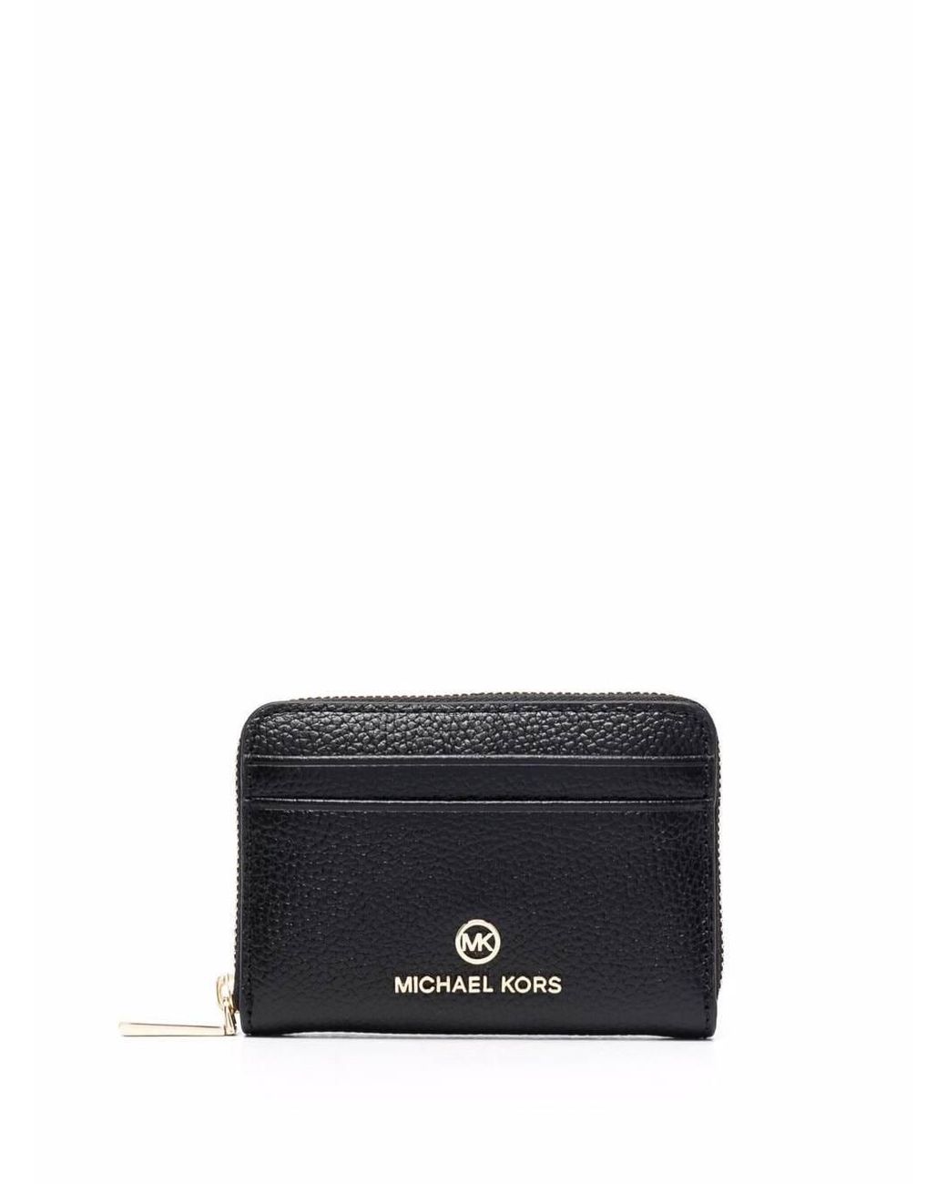 MICHAEL Michael Kors Leather Wallet With Metal Logo in Black Lyst
