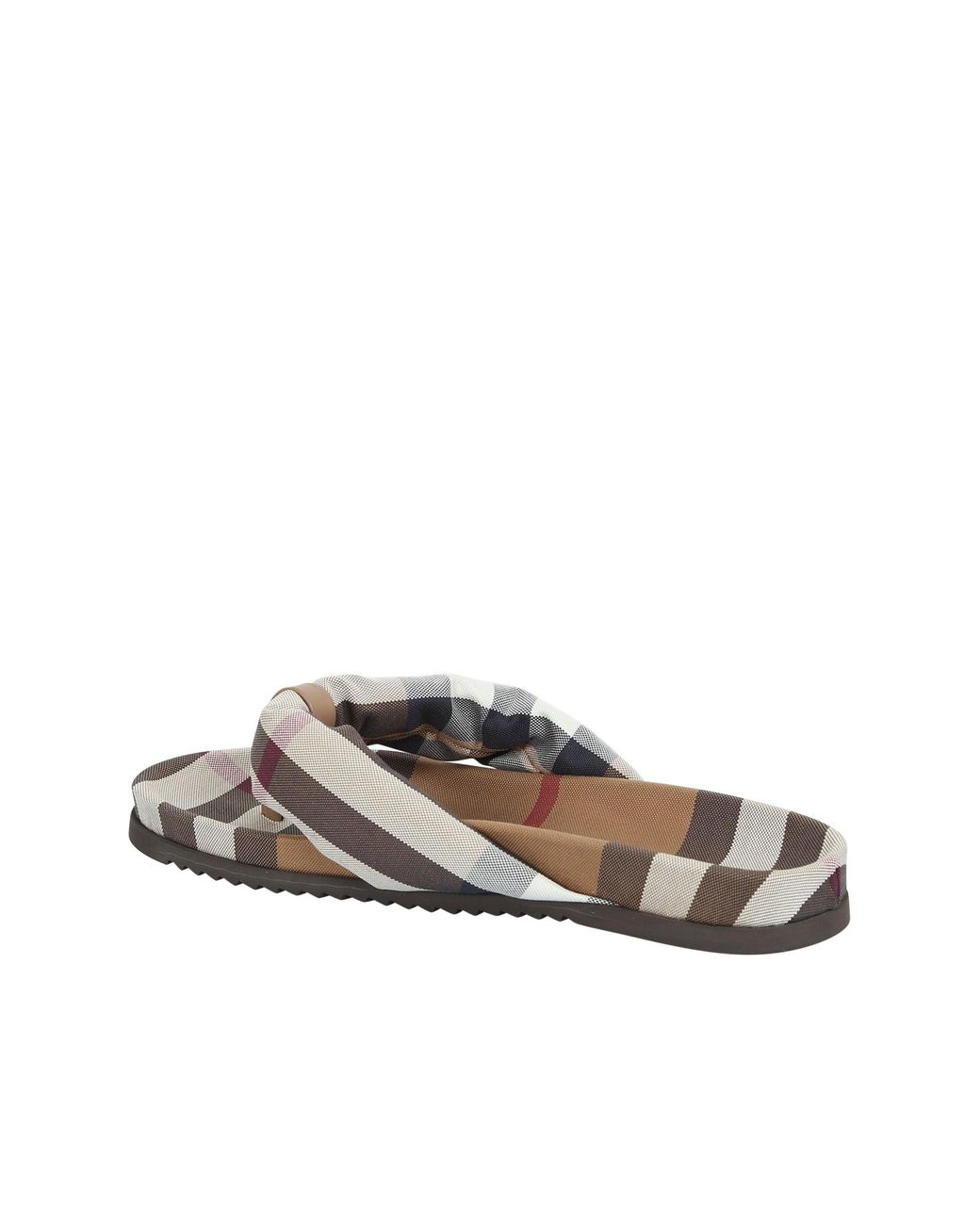 Burberry Checked Thong Sandals in Black for Men | Lyst