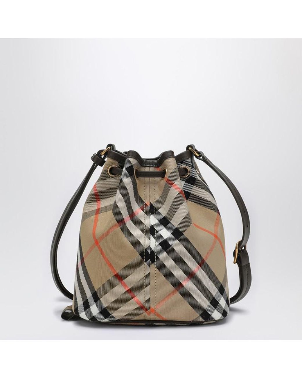 ショルダーバッグ・ポシェット Burberry Medium Bucket Bag With Lichen-Colour Check Pattern Burberry Medium Check Bucket Bag in Lichen - Women