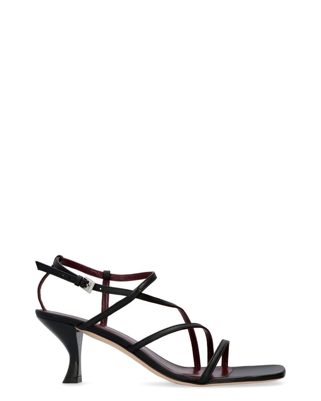 STAUD Gita Leather Sandals in Black | Lyst Canada