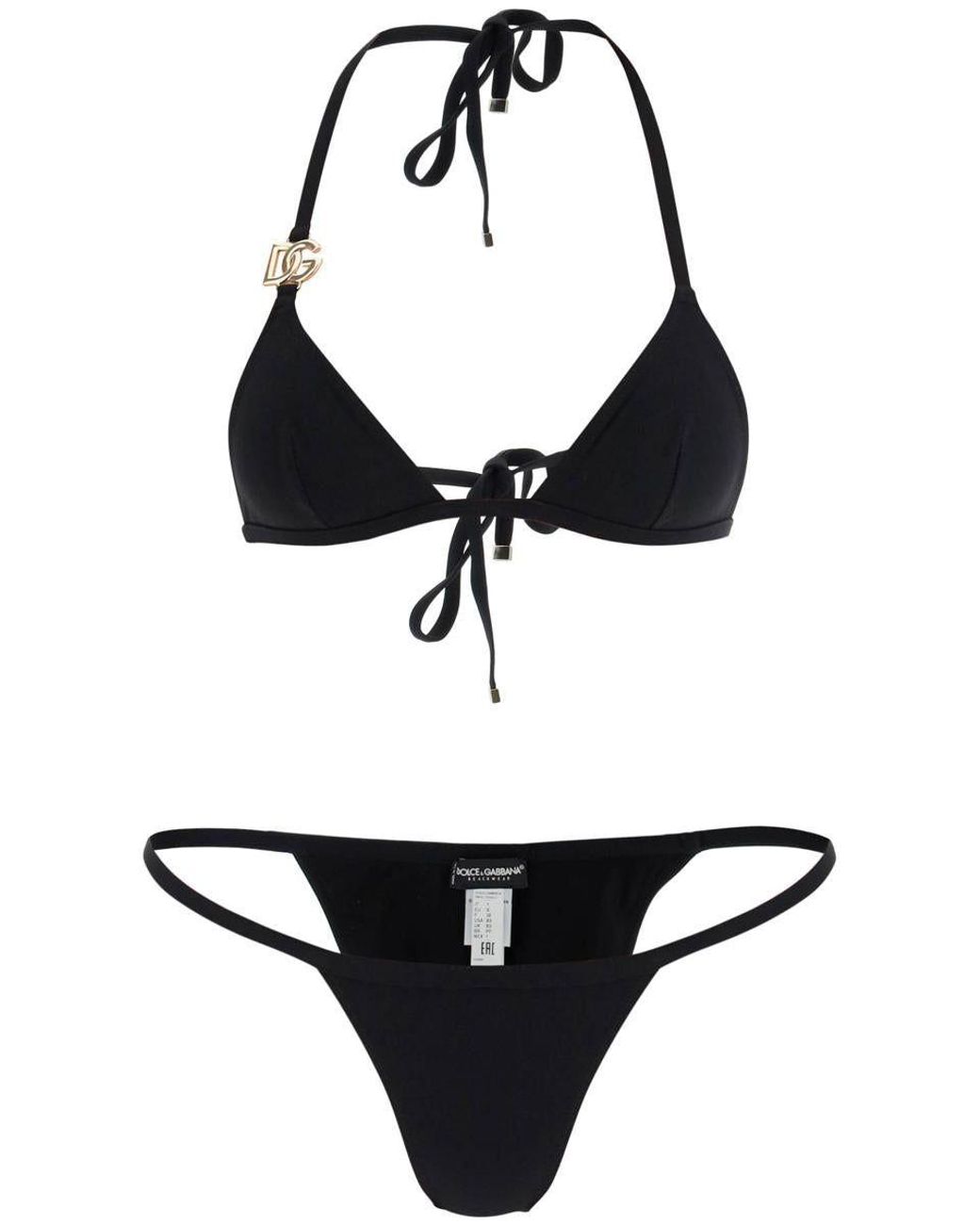 Dolce & Gabbana Dg Bikini Set in Black | Lyst