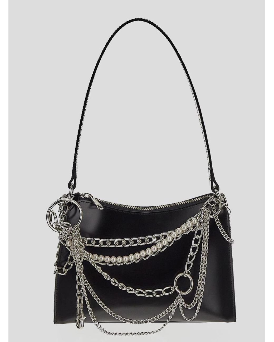 Junya Watanabe Chain Link Embellished Shoulder Bag in Black | Lyst