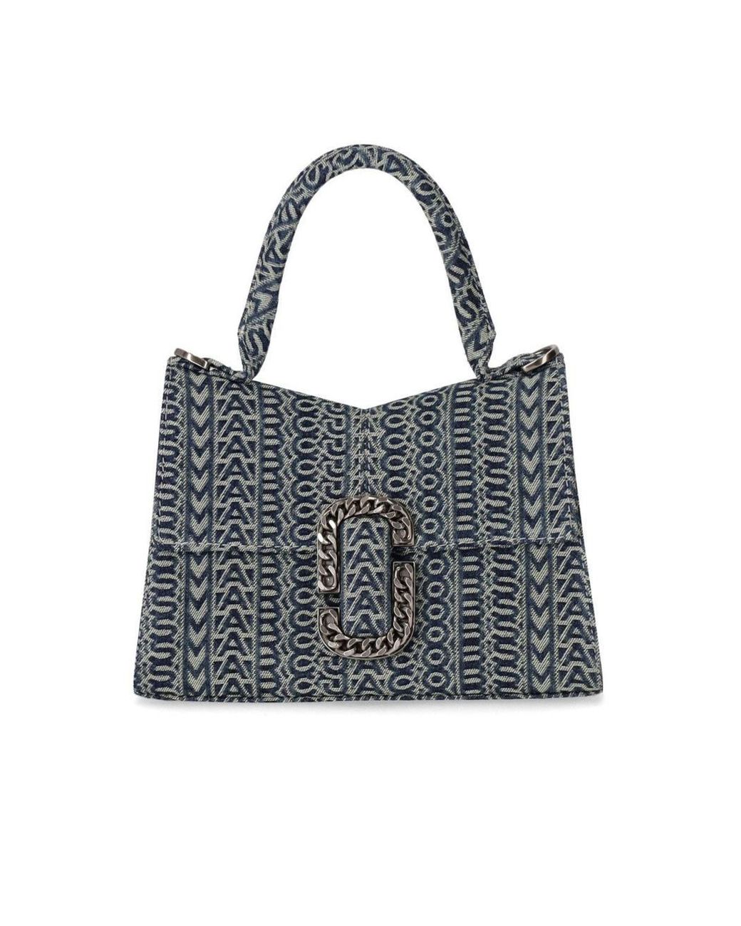 Marc Jacobs The Washed Monogram Denim St. Marc Handbag in