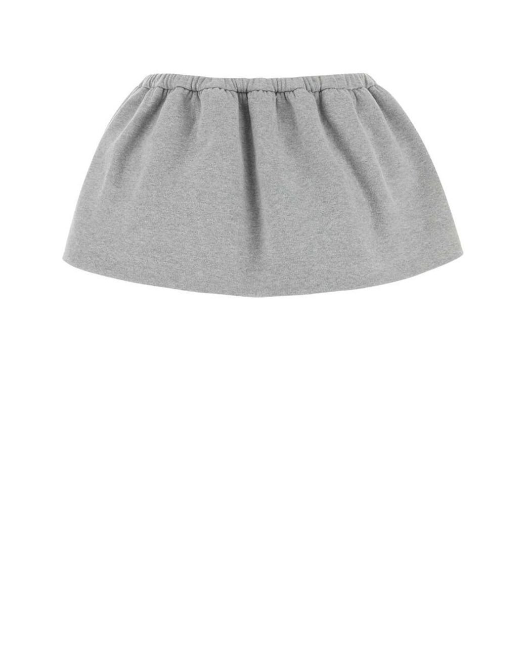 24SS new/MiuMiu コットンジャージーミディスカート Skirt Gray 24825243_55030590_600.jpg