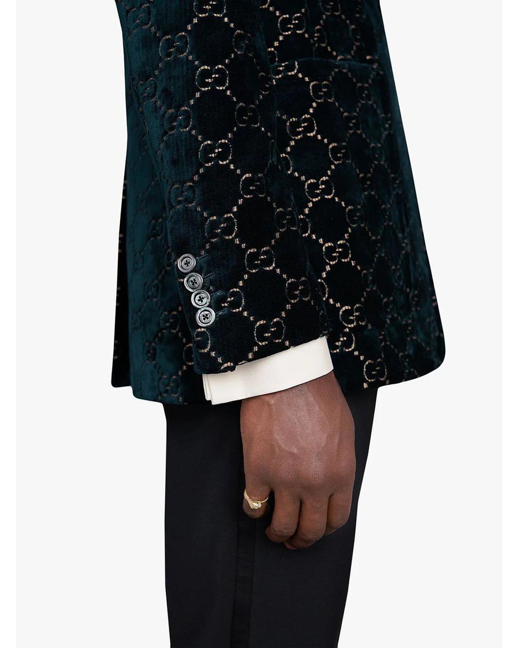 Gucci GG Velvet Jacket in Blue for Men Lyst