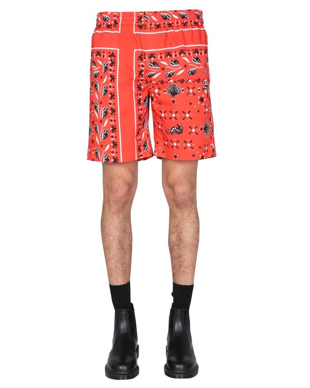 MSGM Cotton Paisley Pattern Bermuda in 