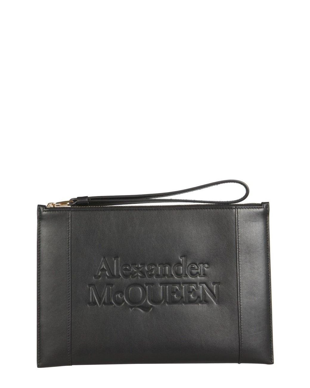 Alexander McQueen Leather Signature Clutch in Black - Lyst