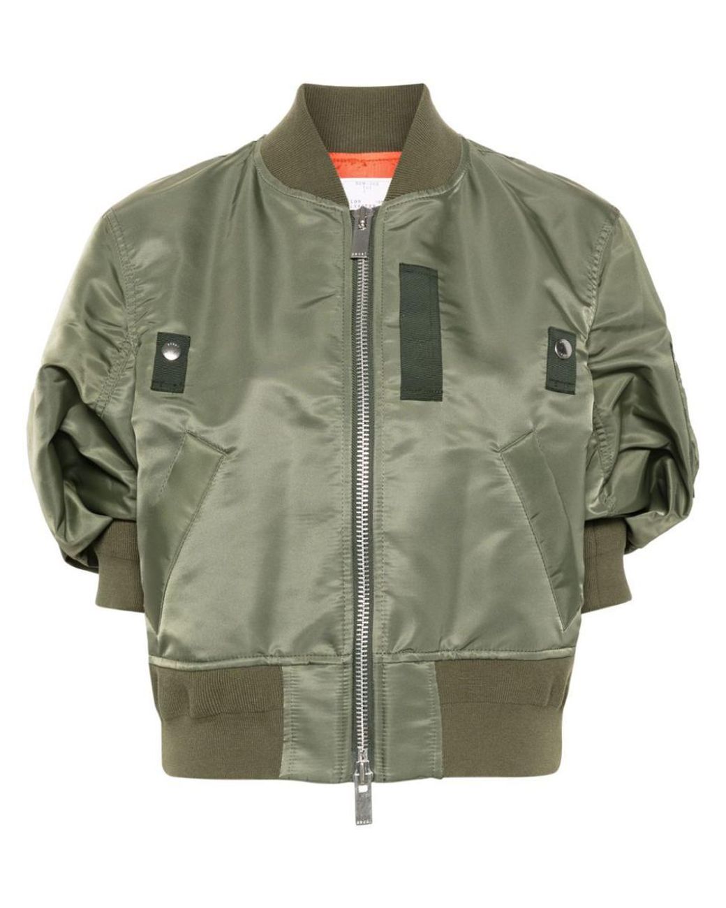 Sacai Nylon Bomber Jacket in Green | Lyst