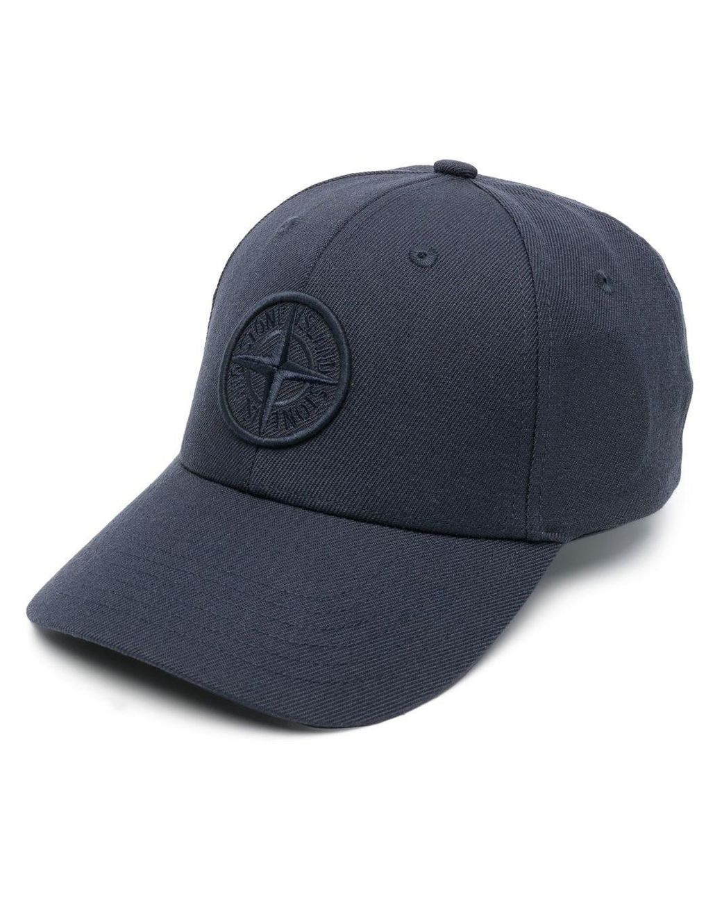 Stone Island Hat With Logo in Blue for Men | Lyst