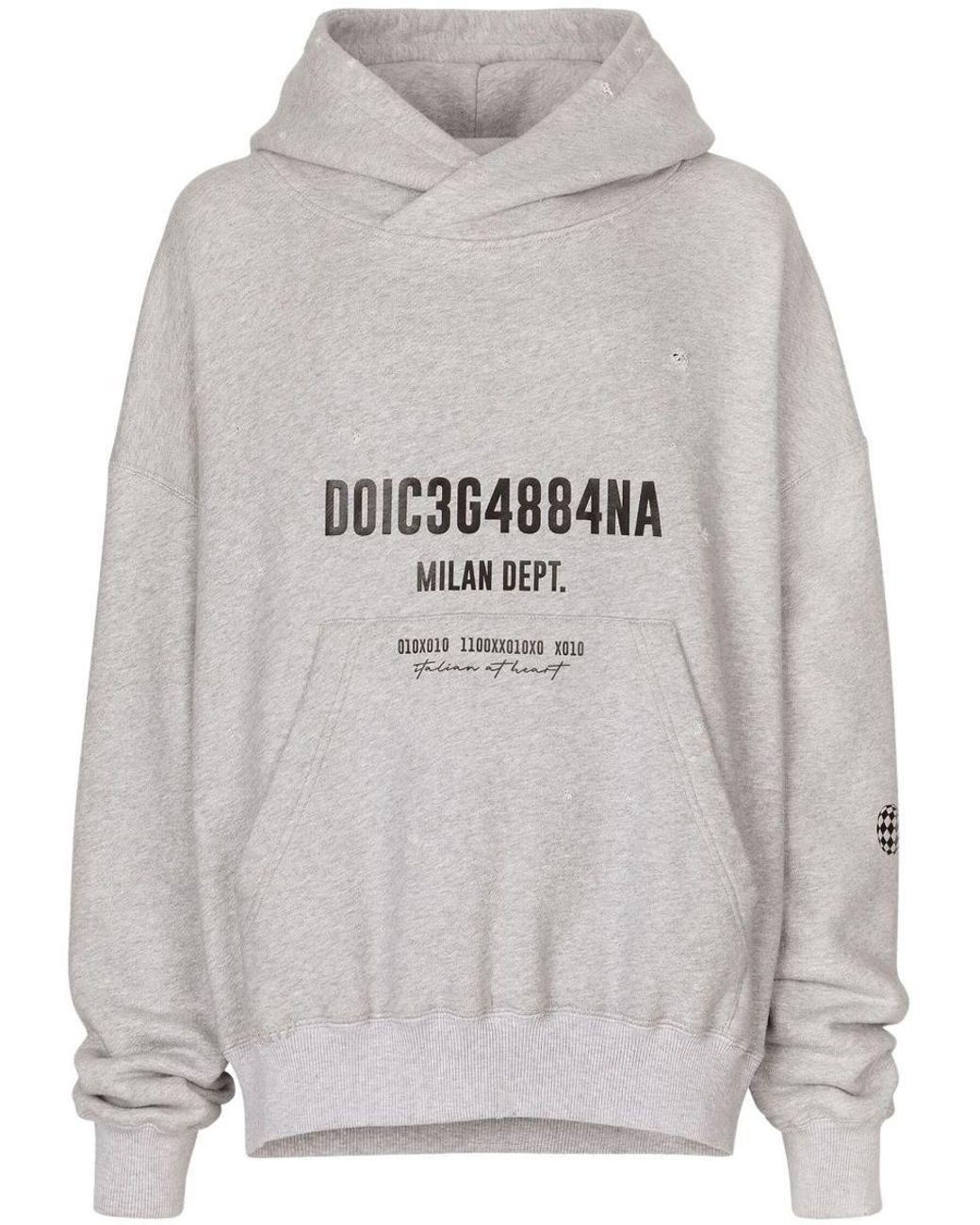 Dolce & Gabbana Logo-print Hoodie in Gray for Men | Lyst